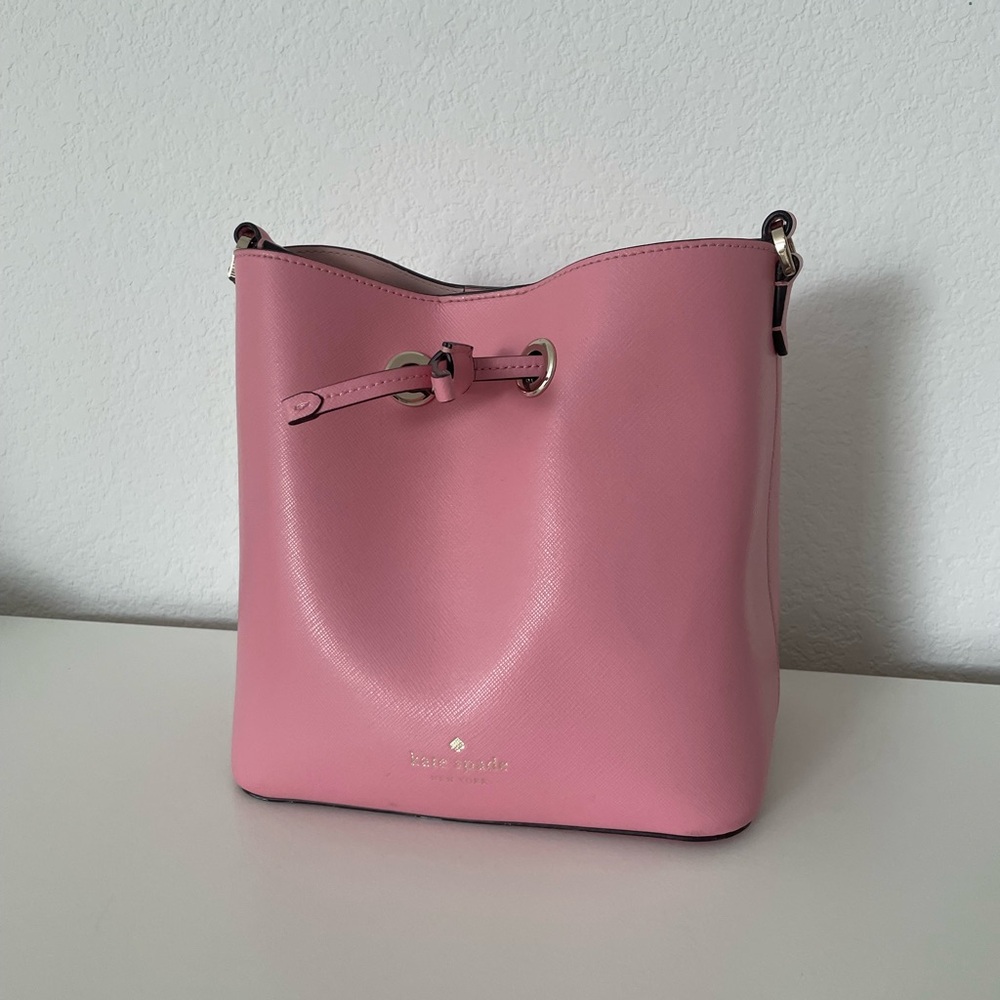 Kate Spade Pink Leather Bucket Bag